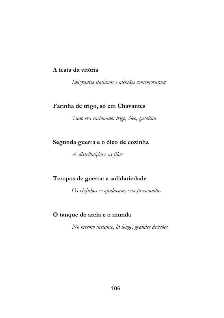 Segunda página de Guerra é guerra: miniíndice