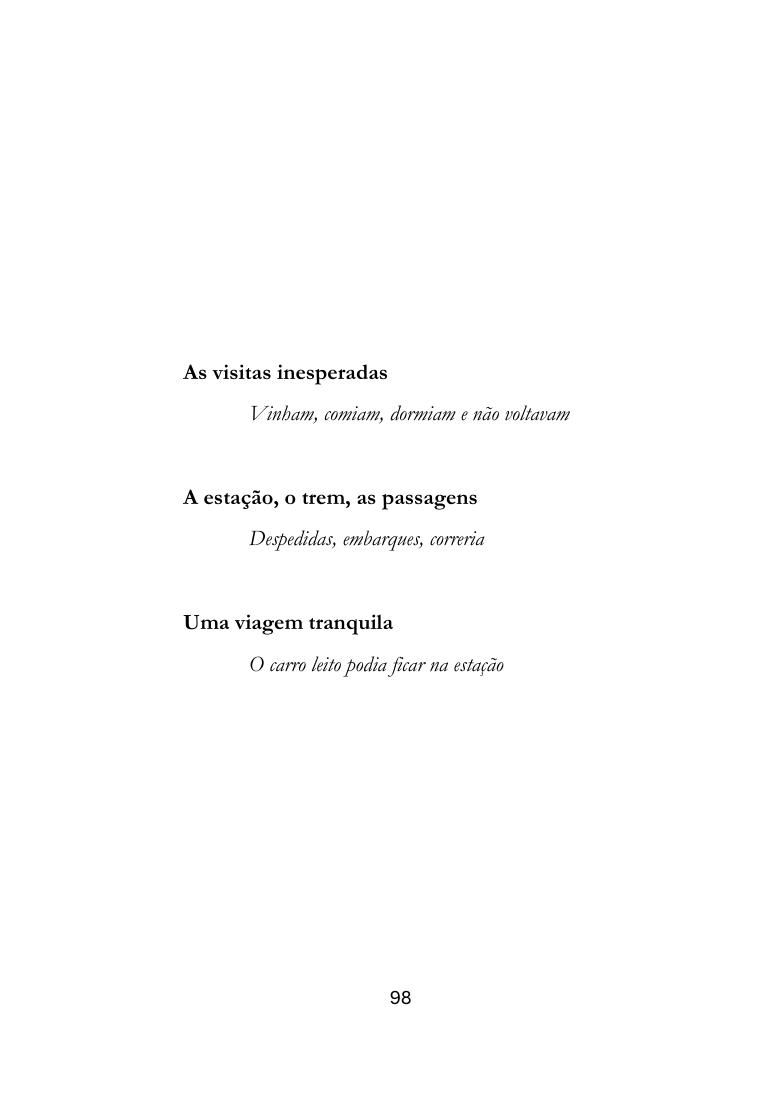 Segunda página de A estação: miniíndice